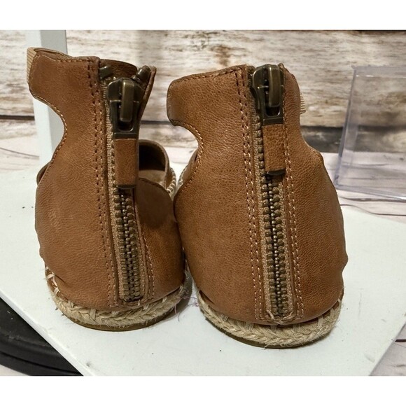 Eileen Fisher Womens Lala Espadrille Flat Size 7 Brown Leather Ankle Strap - Picture 6 of 10